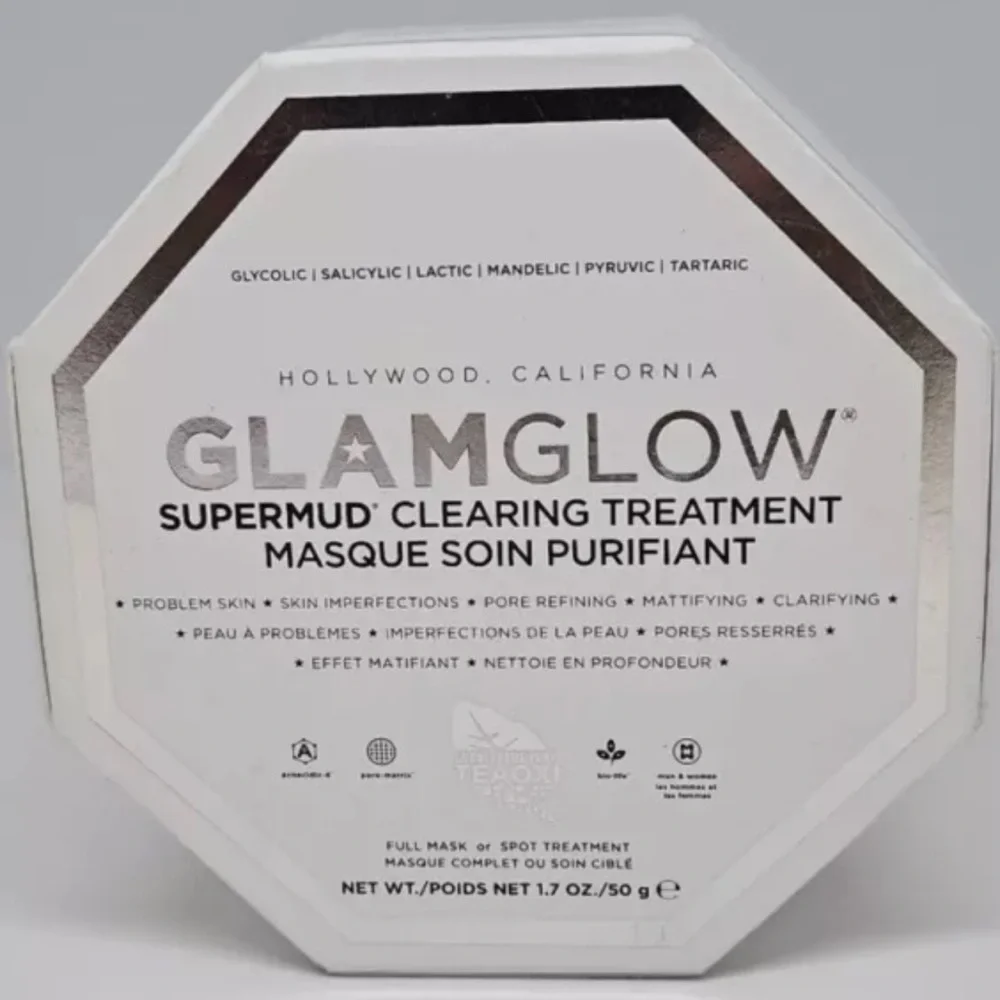 GLAMGLOW Supermud Clearing Mask 1.7oz Charcoal Acne Pore Detox NEW